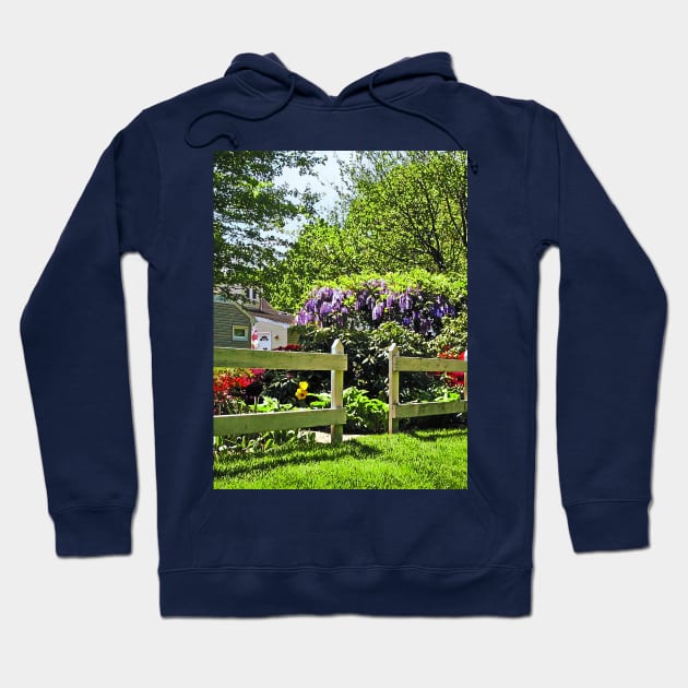 Spring Garden With Wisteria Hoodie by SusanSavad